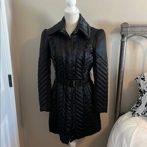 NWT WHBM Women's Black Quilted Coat